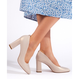 Krem salonke s debelom petom Sergio Leone bež 1