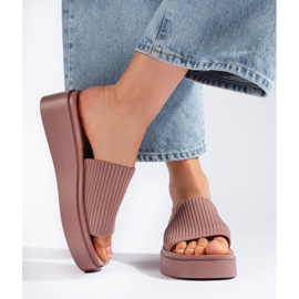 Sergio Leone Ženske ružičaste sandale na klin ružičasta 2