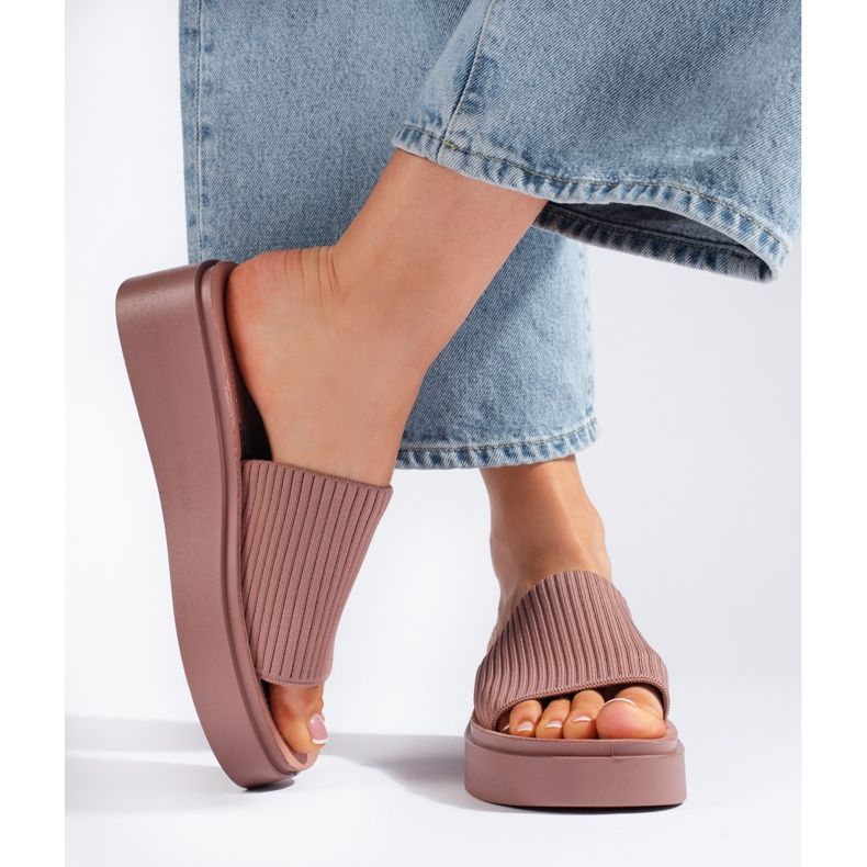 Sergio Leone Ženske ružičaste sandale na klin ružičasta 2