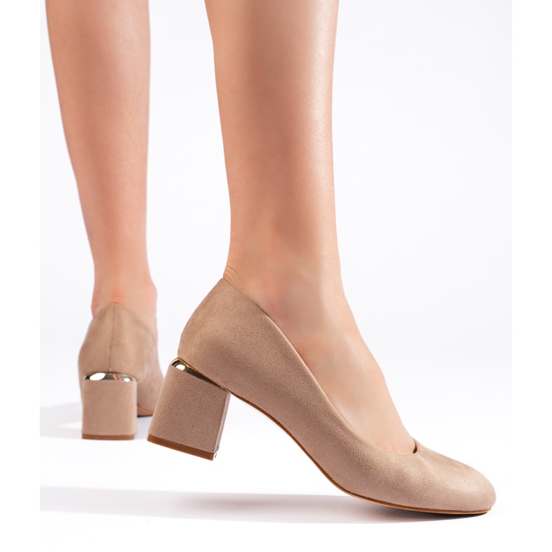 Bež pumpe s visokom potpeticom od antilopa 2