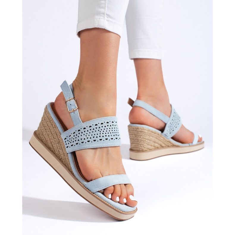 Plave ženske sandale na wedges plava 2