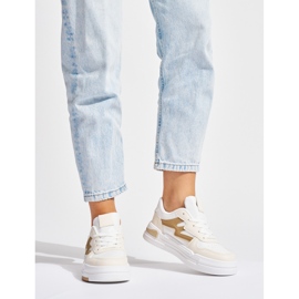 Bijelo-bež tenisice s platformom 2