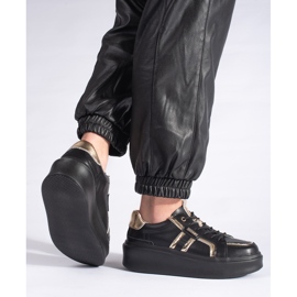 Kožne crne platform tenisice crno 2