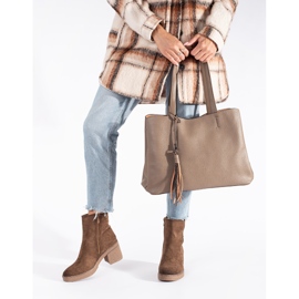 Smeđe gležnjače od brušene kože smeđa 1