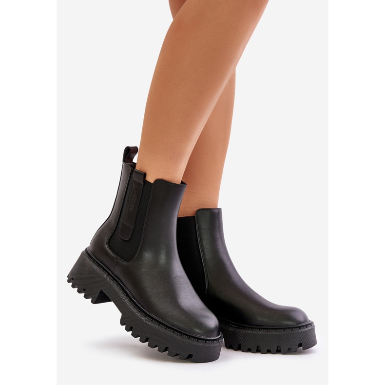 Kožne izolirane ženske Chelsea čizme Big Star OO274A386 crne crna 1