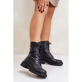 Ženske radne čizme izolirane eko kožom crne Ellittia crna 2