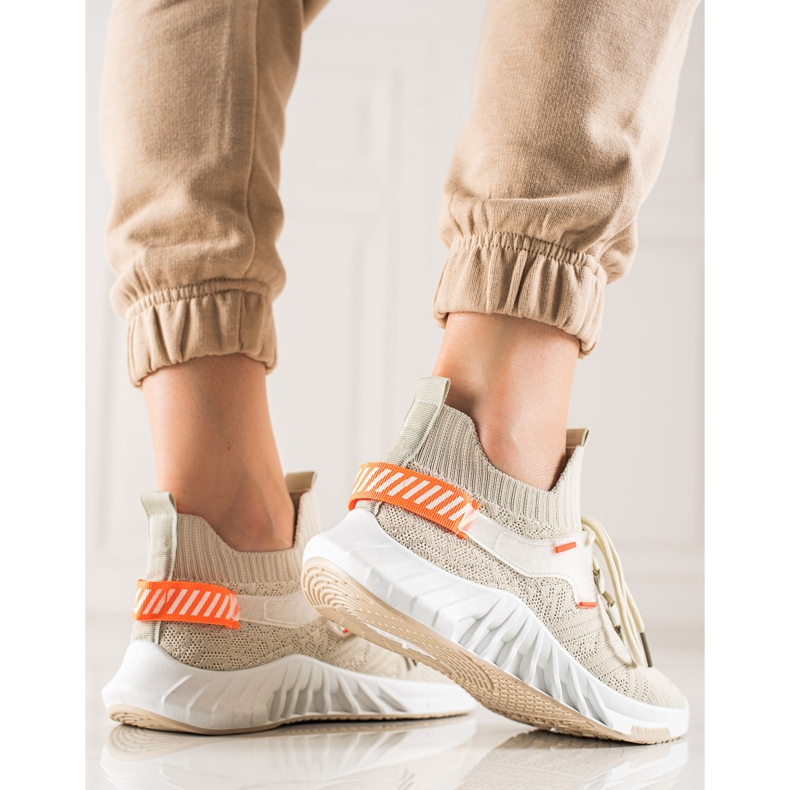 Weide Modne tenisice od tekstila bež 2