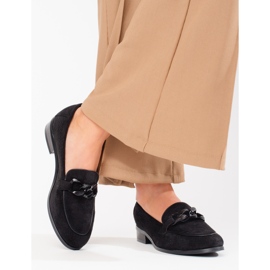 W. Potocki Ženske ažurne mokasine od brušene kože Potocki crne crno 2