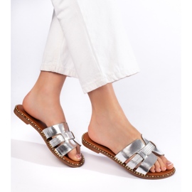 Srebrne ženske japanke srebro 1