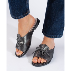 Srebrne svjetlucave ženske japanke srebro 1