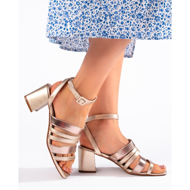 Sabrina Ženske zlatne sandale s remenčićima marke Sergio Leone zlatni 1