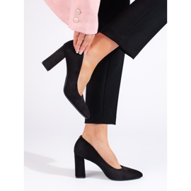 Sergio Leone Crne cipele od brušene kože s debelom petom od Sergia Leonea crno 2