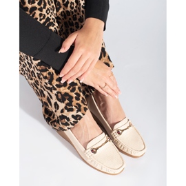 Krem mokasinke na wedge bež 2