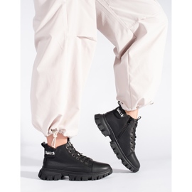 Sergio Leone ženske crne gležnjače na vezanje crna 1