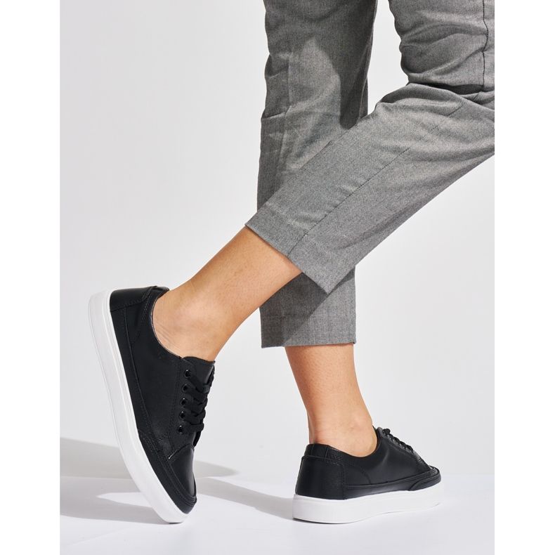 Crne kožne ženske tenisice Sergio Leone crno 2