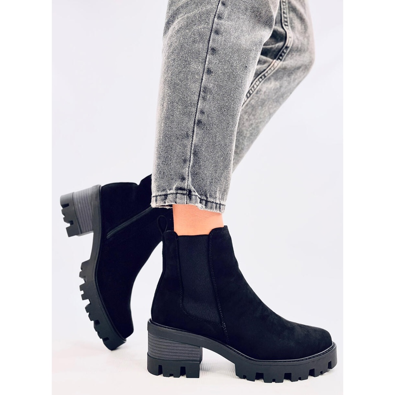 Ragga crne gležnjače na visoku petu crna 2