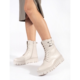 Seastar Bež čizme na pertlanje na platformu 1