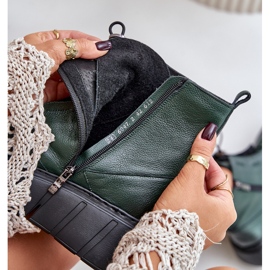 Zazoo 60472 Kožne gležnjače na platformu i tanke, tamnozelene zelena 2