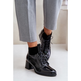 Zazoo 60503 Kožne čizme na visoku petu, tople, crne crna 2