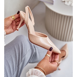 Lakirane visoke pete s otvorenom petom, bež Emmizola 2