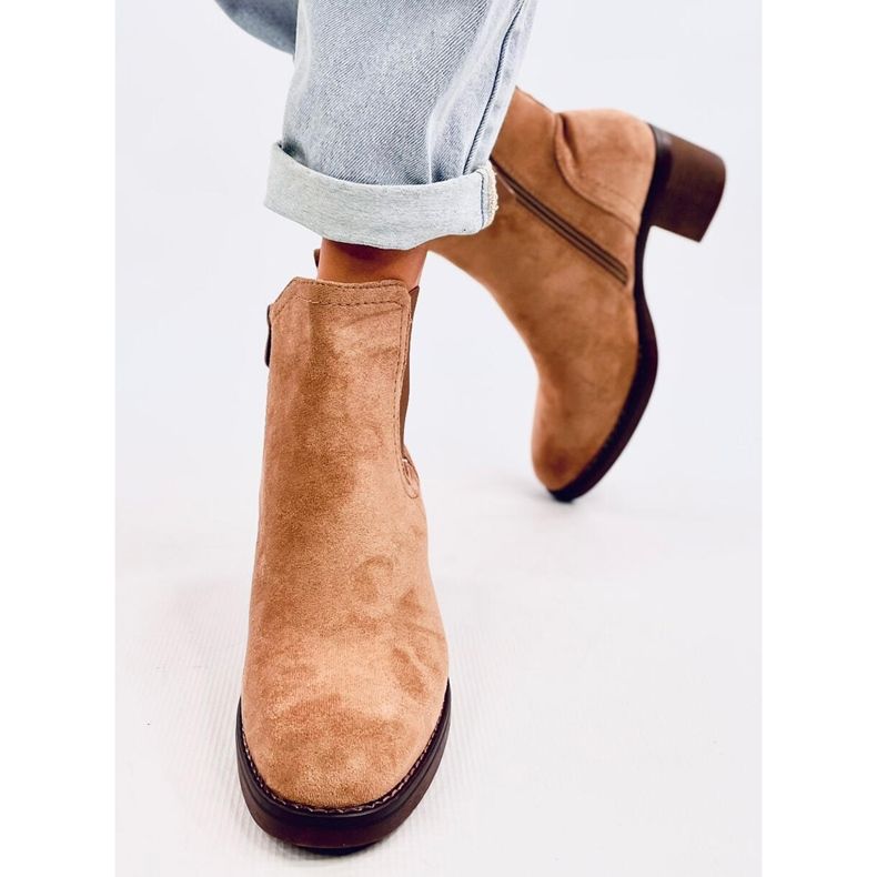 Čizme na široku petu Fill Beige bež 1