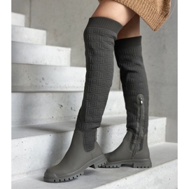 Zelene čizme od tkanine s mat završetkom Scarlett zelena 2