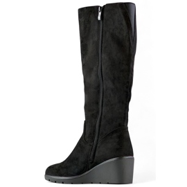 Crne ženske antilop čizme iznad koljena crna 1