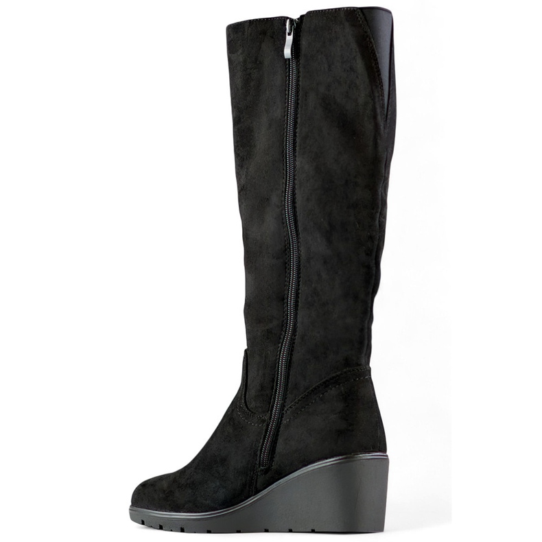 Crne ženske antilop čizme iznad koljena crno 1