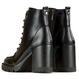 Ženske čizme s visokom petom na vezanje, izolirane zimske cipele crna 1