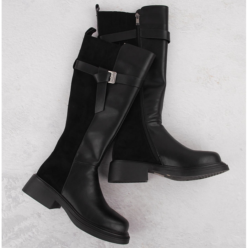 Filippo DKZ6404 crne kožne ženske čizme crna 1