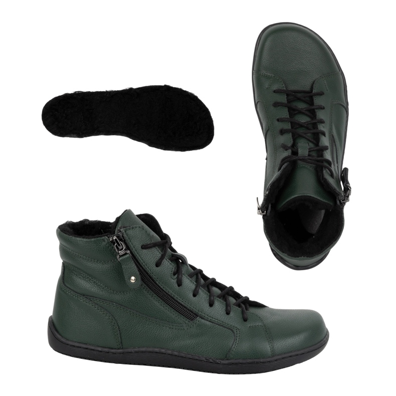 Olivier Ženske zimske kožne cipele za bosu 1261 zelene zelena 1