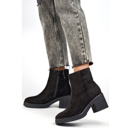 Ženske klasične antilop čizme na visoku petu, crne MS1508B crna 2