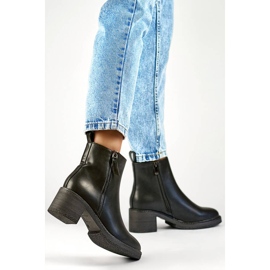 Ženske klasične čizme na petu, crne MS2079B crna 2