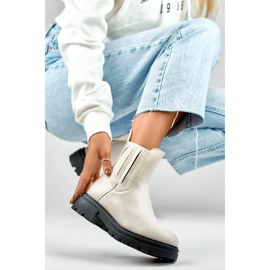 Ženske izolirane Chelsea čizme, bež 250041BE-PU 1