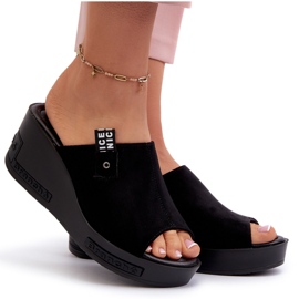 Vinceza Ženske japanke s visokim klinom, crne crno 4