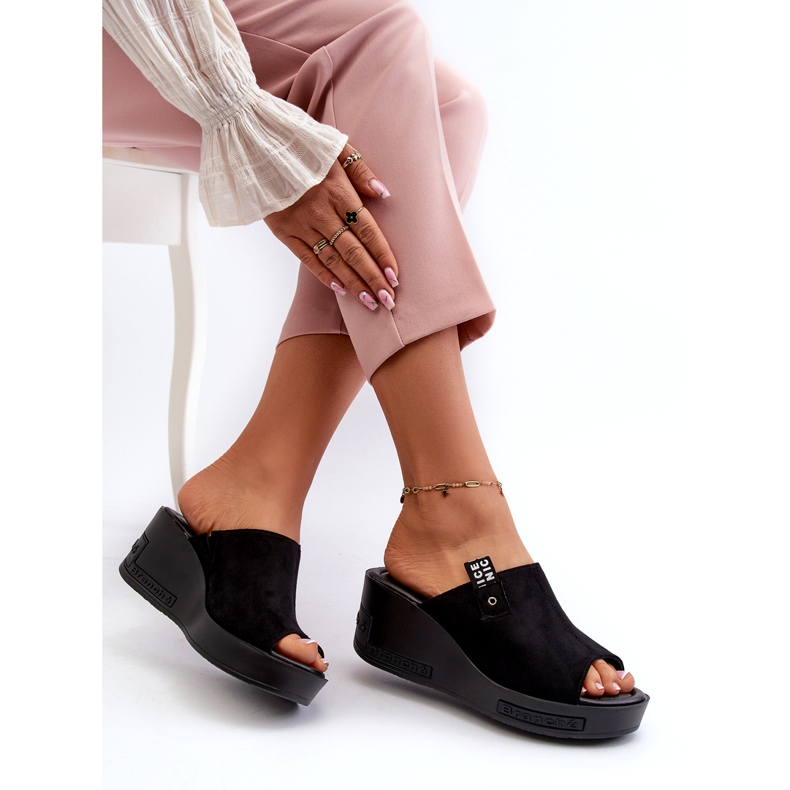 Vinceza Ženske japanke s visokim klinom, crne crno 3