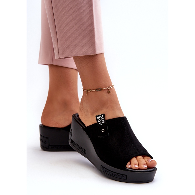 Vinceza Ženske japanke s visokim klinom, crne crno 2