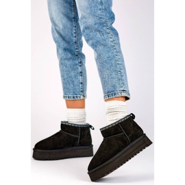 Kožne ženske antilop čizme za snijeg, crne YU9001B crna 2