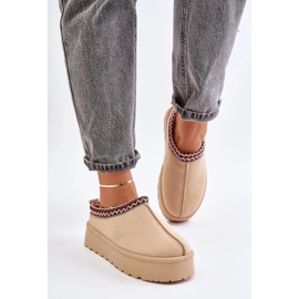 Ženske niske čizme za snijeg s vezom na svijetlo bež platformi Narirya 2