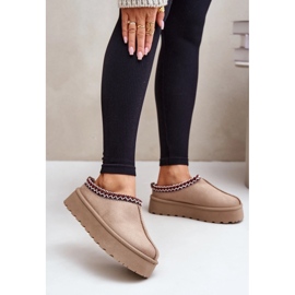 Ženske niske čizme za snijeg s vezom na platformi, tamno bež Narirya 1