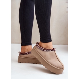 Ženske niske čizme za snijeg s vezom na platformi, tamno bež Narirya 2