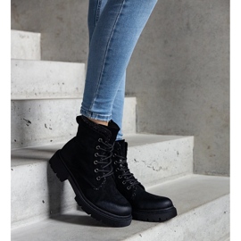 Crne gležnjače sa sjajnim Prairie umetcima crno 1