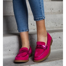 Ružičasti baršunasti mokasini sa sjajnim umetcima iz Leonolene ružičasta 2