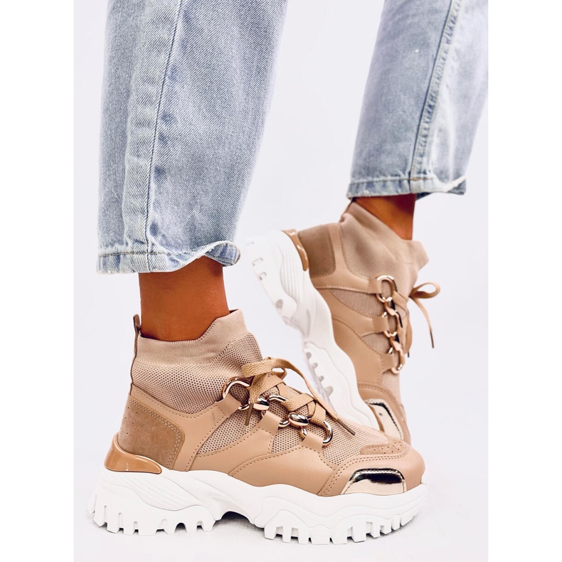 Petra Khaki sock tenisice bež 2