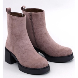 Gležnjače Ruffin kaki na stabilnu petu bež 1