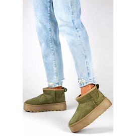 Ženske čizme za snijeg od brušene kože, zelene 8917-5GR zelena 2