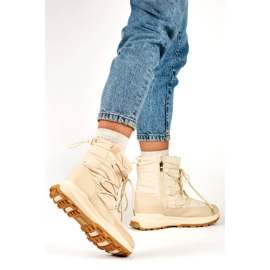 Ženske čizme za snijeg s platformom, bež 24-16321BE 2