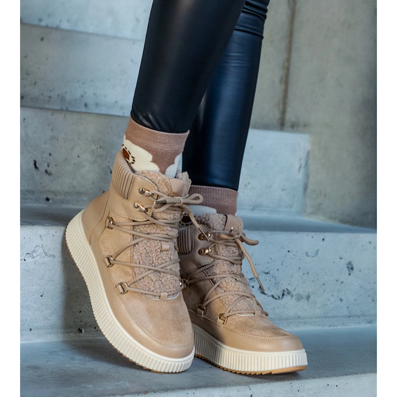 Rosemarie bež gležnjače s debelim potplatom 2