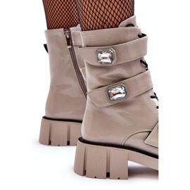 Ženske radničke čizme lakirane svijetlo sive S.Barski MR870-61 siva 2