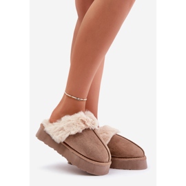 Ženske čizme za snijeg s debelim potplatom i krznom, tamno bež Doriola 1